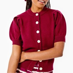 New ADDISON BAY Cottagecore Plush Luxe Soft Burgundy Sweater Cardigan SMALL $138